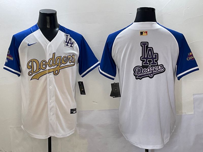 Men Los Angeles Dodgers Blank White Blue Gold Game Nike 2025 MLB Jersey style 42930->los angeles dodgers->MLB Jersey